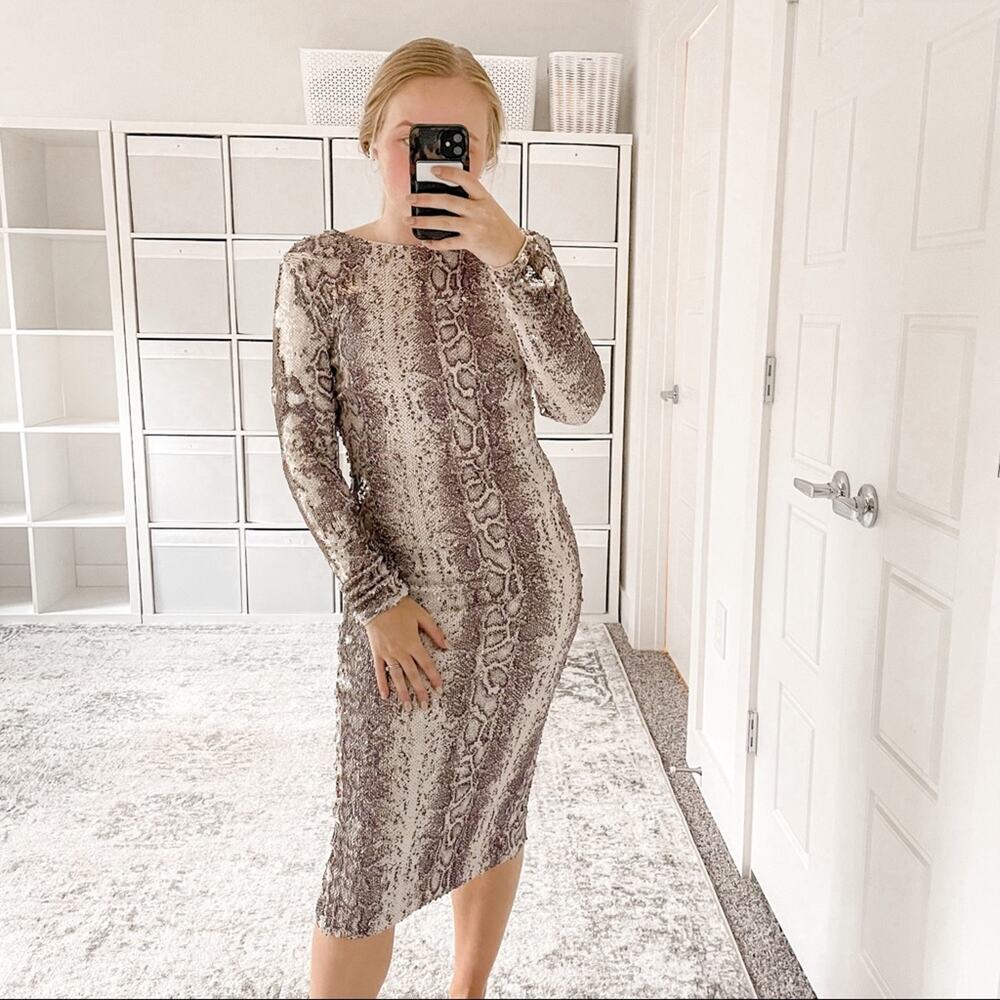 NWT Dress the Population Python Sequin Emery Shea… - image 3